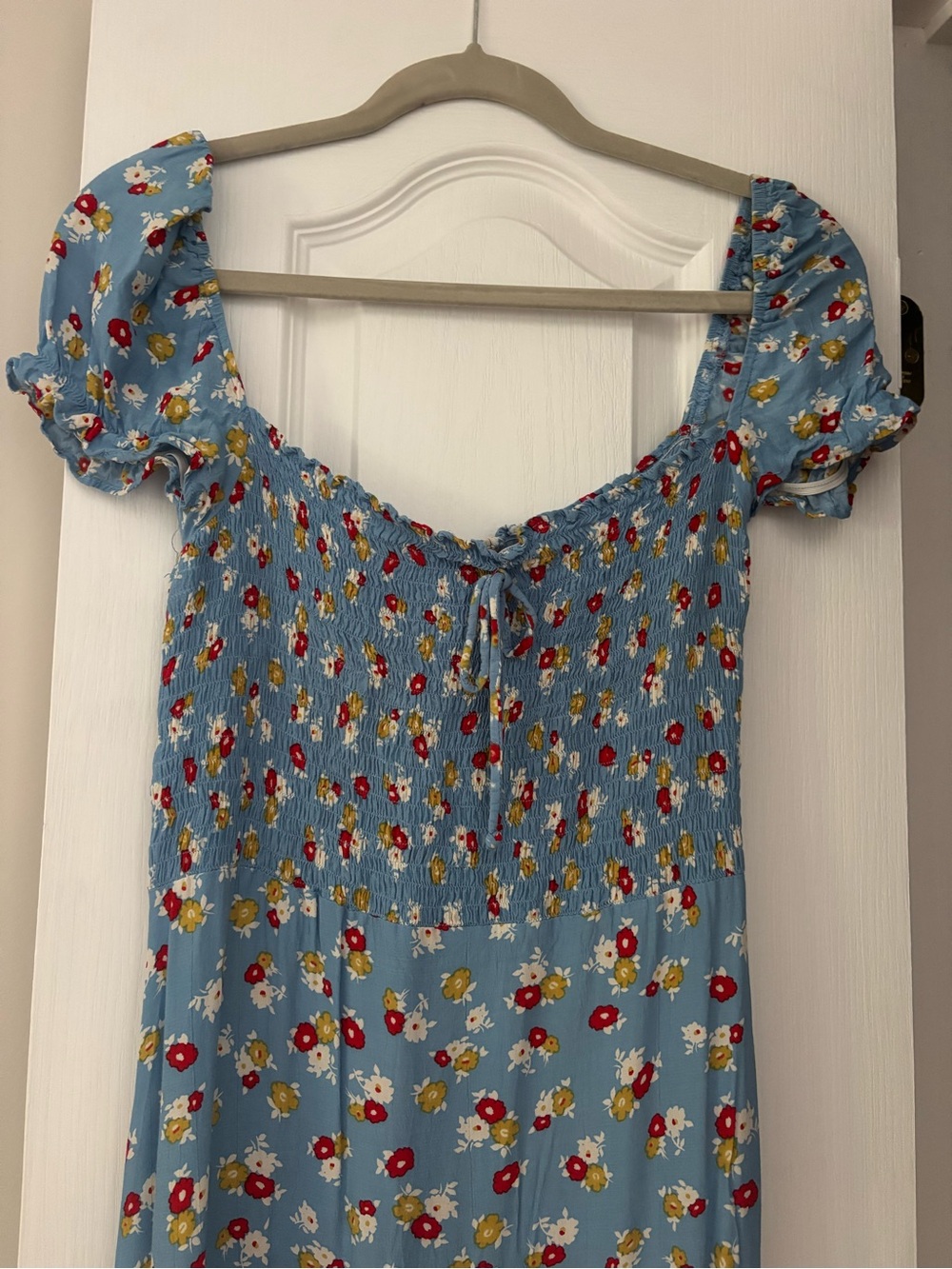 Faithfull the Brand Blue Floral Midi Dress